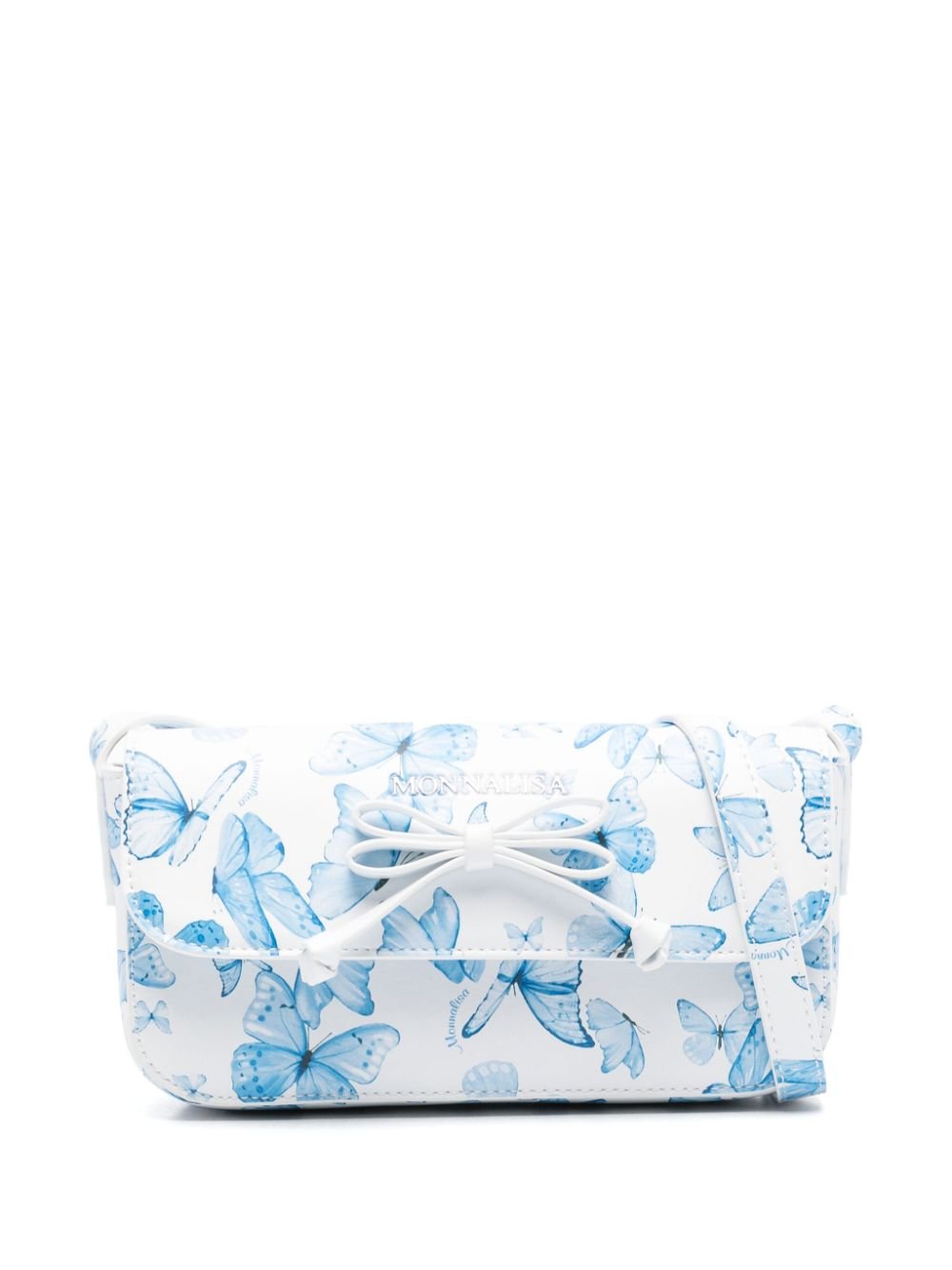 Borsa a spalla per bambina Monnalisa bianco con stampa Butterfly - Rubino Kids