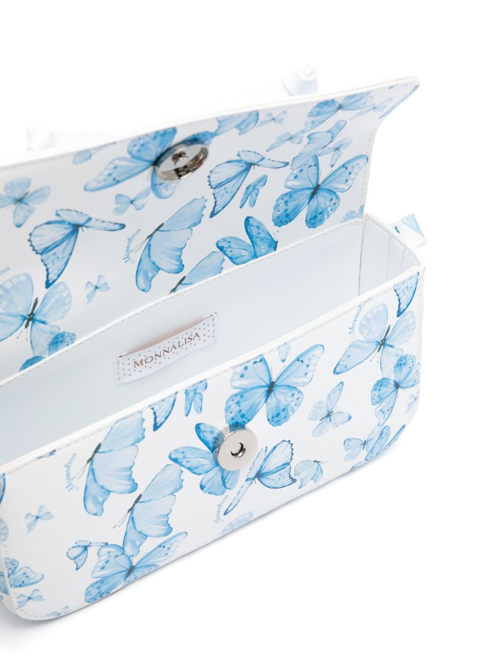 Borsa a spalla per bambina Monnalisa bianco con stampa Butterfly - Rubino Kids