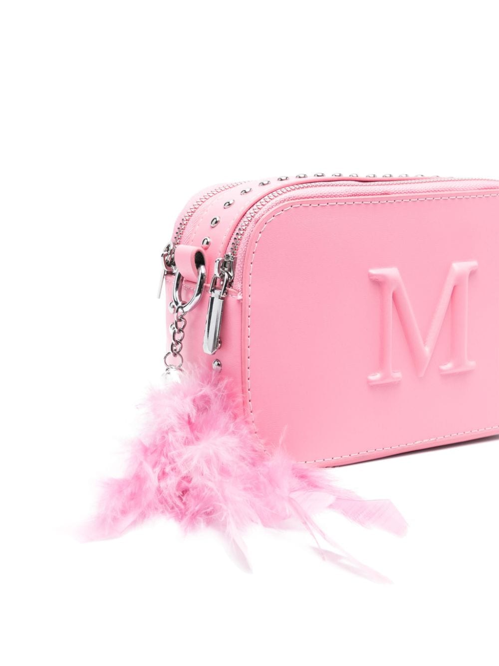 Borsa a spalla per bambina Monnalisa rosa con logo goffrato - Rubino Kids