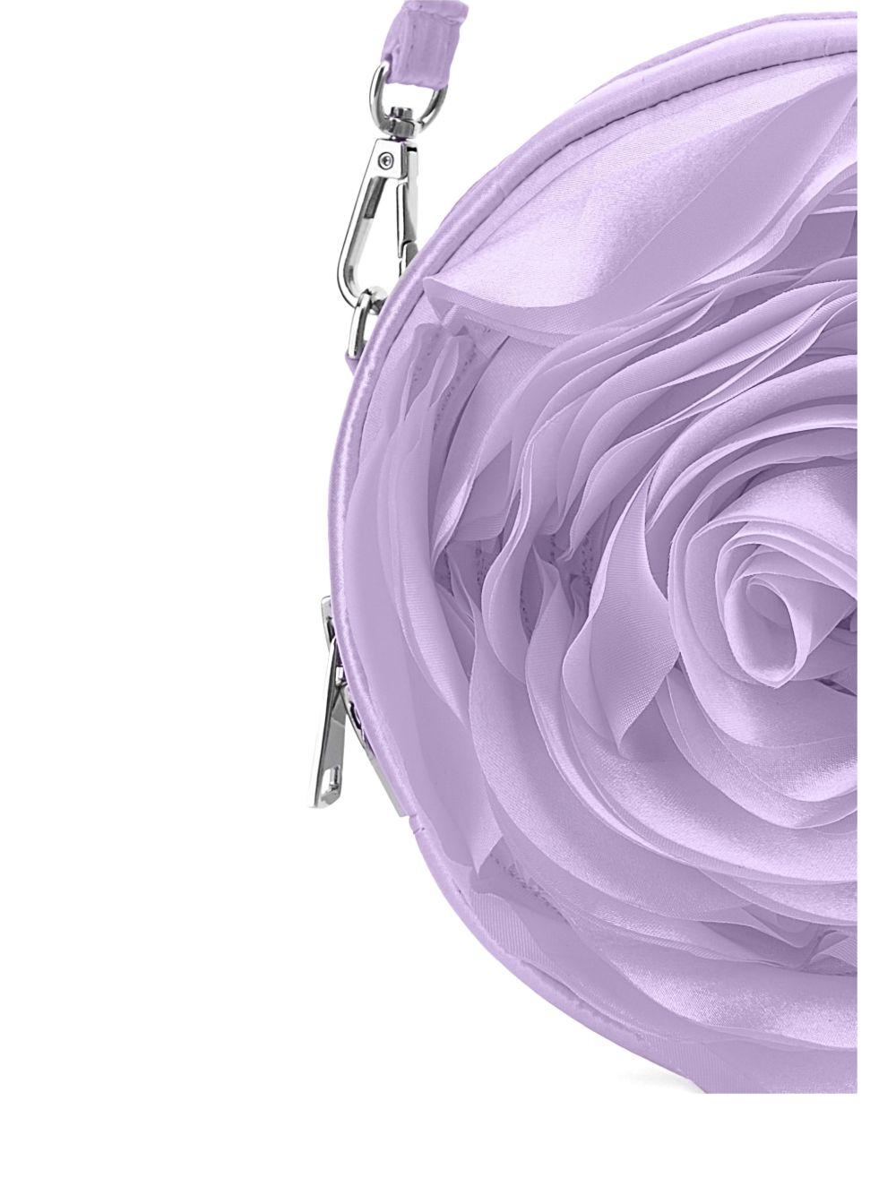 Borsa a spalla per bambina Monnalisa viola con design a forma di rosa - Rubino Kids