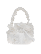 Borsa a spalla per bambina Self - Portrait Kids bianco con applicazione a fiori - Rubino Kids