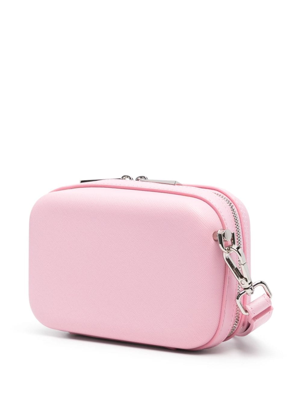 Borsa a tracolla con logo in rilievo per bambina MSGM Kids rosa con chiusura superiore con cerniera - Rubino Kids