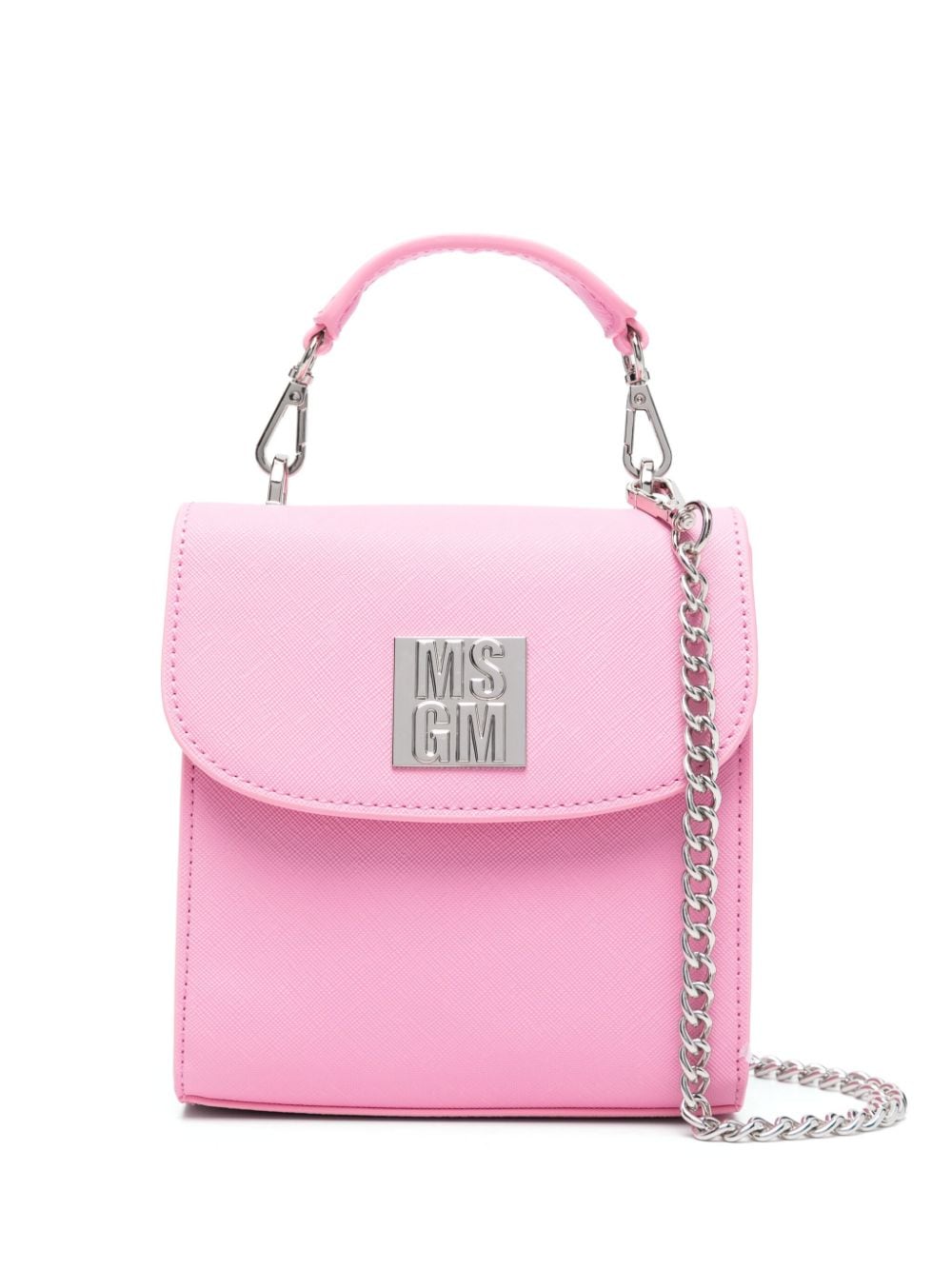 Borsa a tracolla in similpelle per bambina MSGM Kids rosa con toppa interna con logo - Rubino Kids