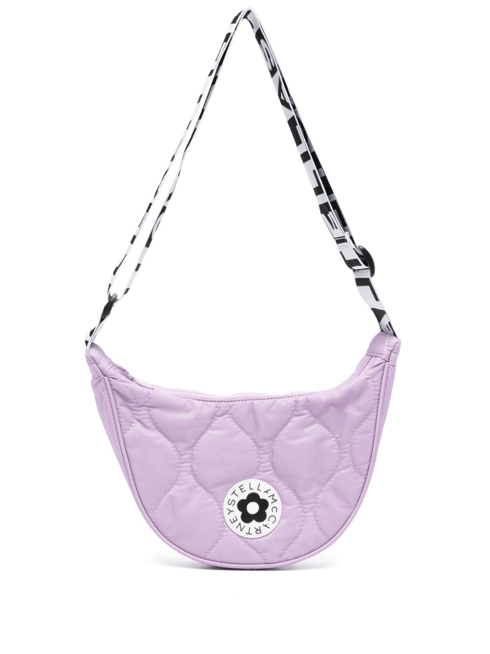 Borsa a tracolla per bambina Stella McCartney Kids lilla con stampa logo sulla tracolla - Rubino Kids