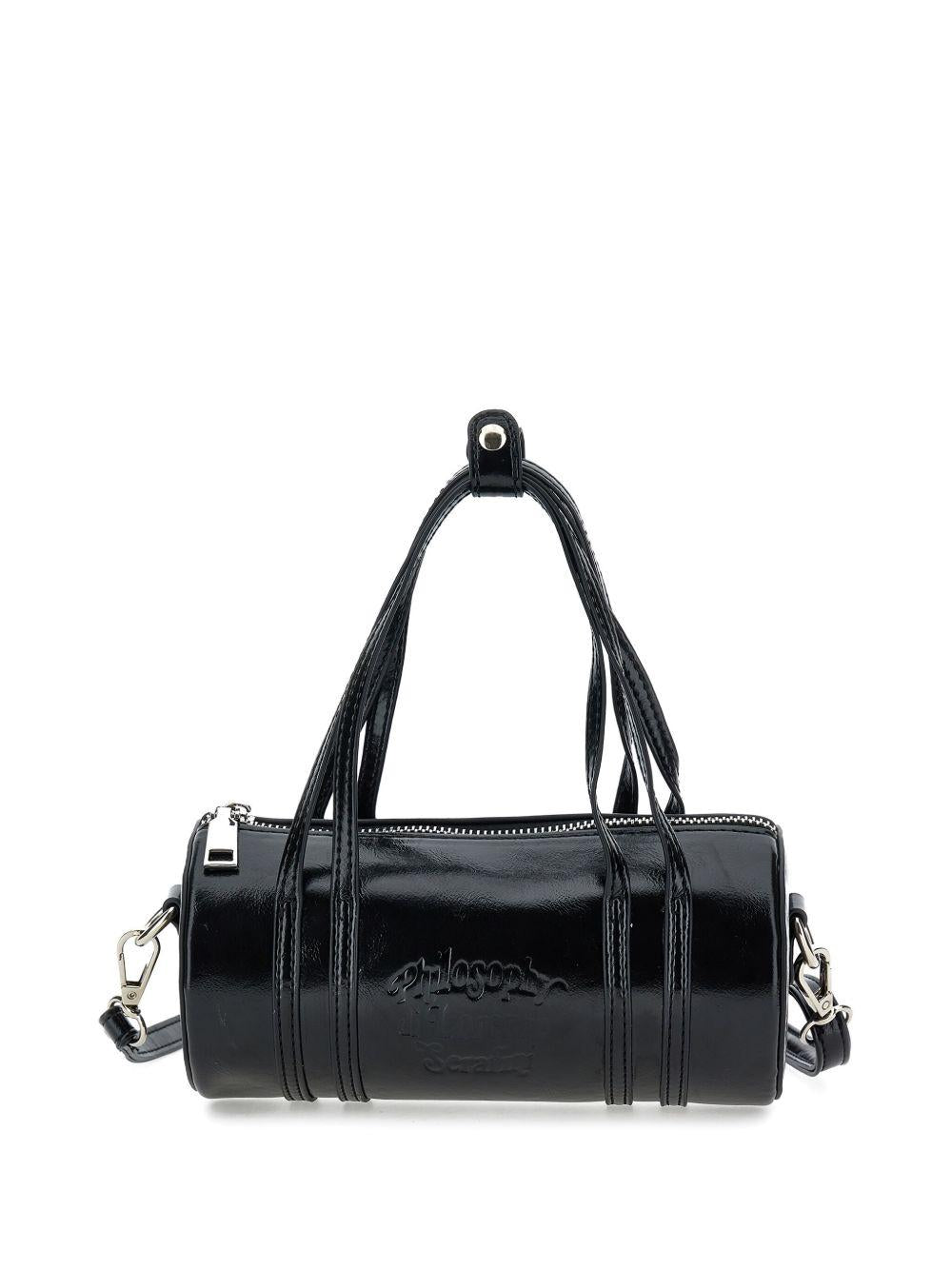 Borsa cilindrica per bambina Philosophy Di Lorenzo Serafini Kids nero in vernice - Rubino Kids