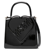 Borsa con logo goffrato per bambina MSGM Kids nero con finitura lucida - Rubino Kids