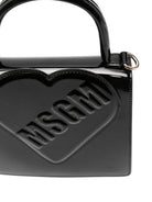 Borsa con logo goffrato per bambina MSGM Kids nero con finitura lucida - Rubino Kids