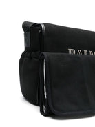 Borsa fasciatoio con logo ricamato per bambina Balmain Kids nero con tracolla regolabile - Rubino Kids