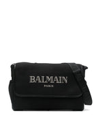 Borsa fasciatoio con logo ricamato per bambina Balmain Kids nero con tracolla regolabile - Rubino Kids