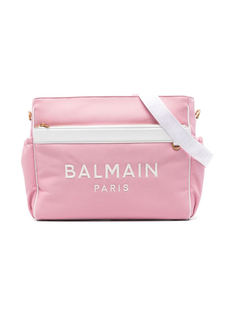 Borsa fasciatoio con ricamo per neonata Balmain Kids rosa con scomparto unico - Rubino Kids