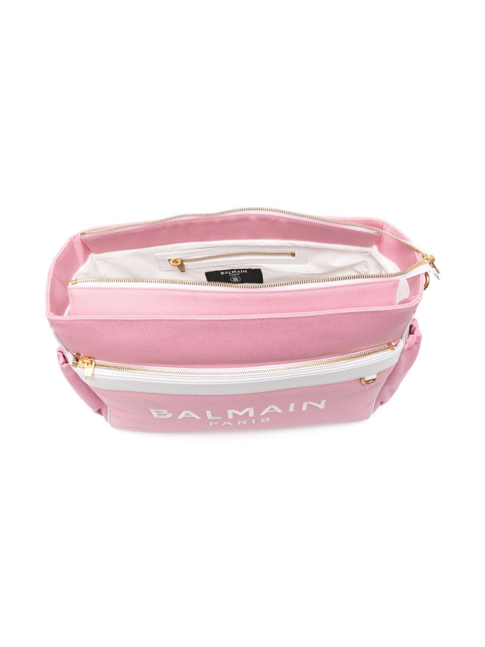 Borsa fasciatoio con ricamo per neonata Balmain Kids rosa con scomparto unico - Rubino Kids