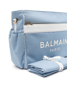 Borsa fasciatoio con ricamo per neonato Balmain Kids azzurro con scomparto unico - Rubino Kids