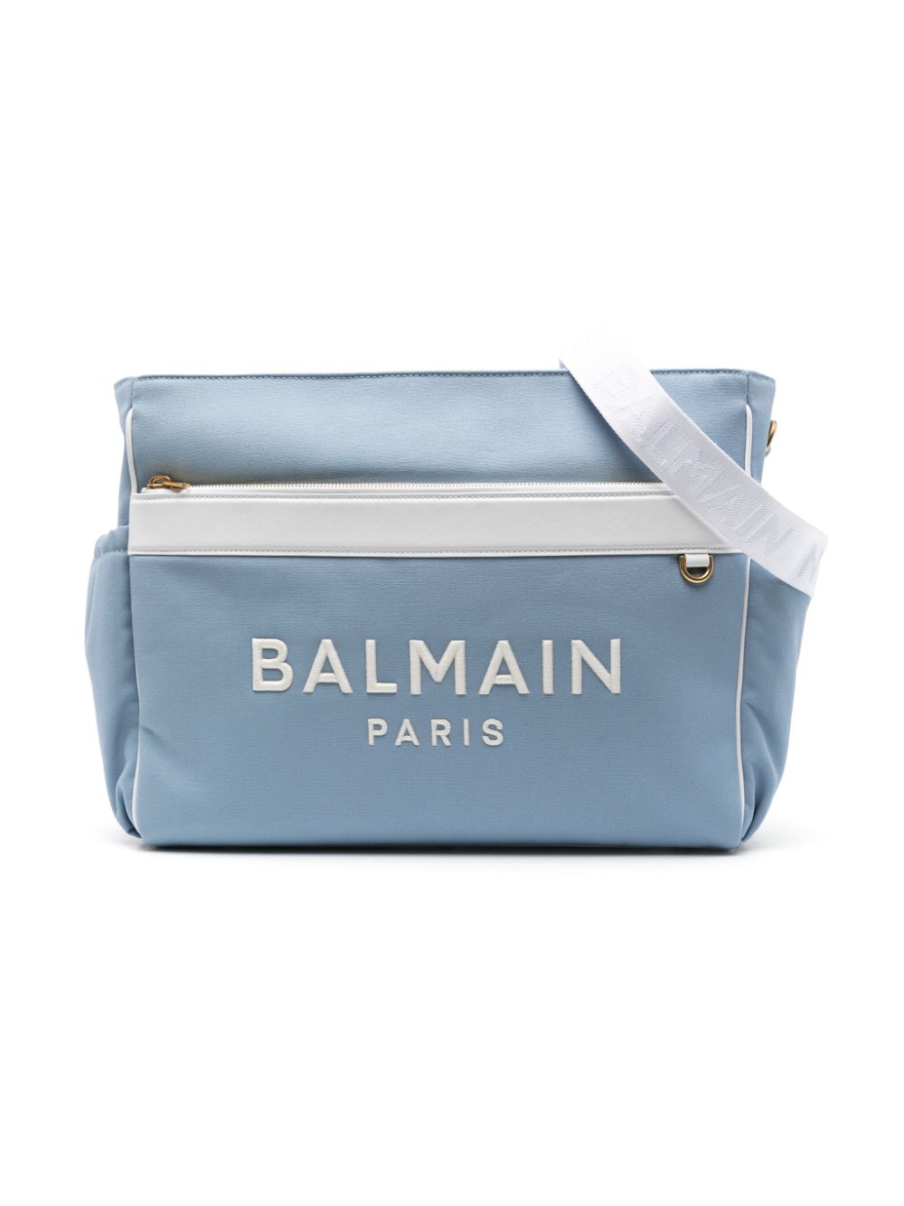 Borsa fasciatoio con ricamo per neonato Balmain Kids azzurro con scomparto unico - Rubino Kids