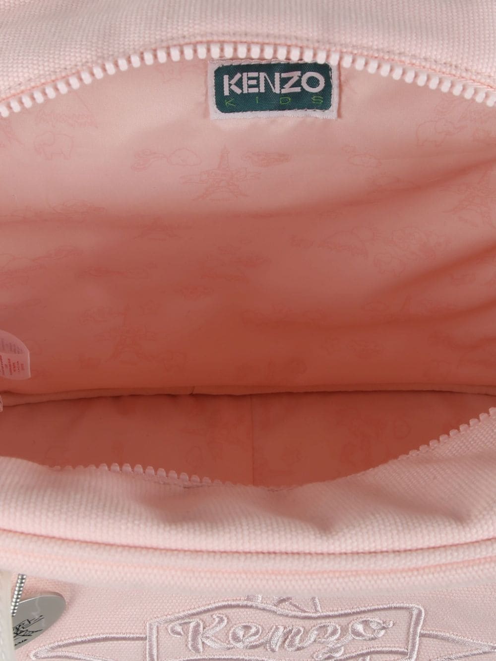 Borsa fasciatoio con ricamo per neonato Kenzo Kids rosa con tracolla regolabile - Rubino Kids