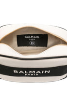 Borsa fasciatoio per neonati Balmain Kids bianca e nera con logo sul davanti - Rubino Kids