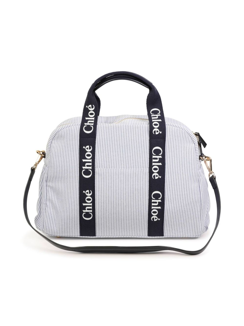 Borsa fasciatoio per neonati Chloé Kids blu a righe con fascia con logo stampato - Rubino Kids