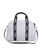 Borsa fasciatoio per neonati Chloé Kids blu a righe con fascia con logo stampato - Rubino Kids