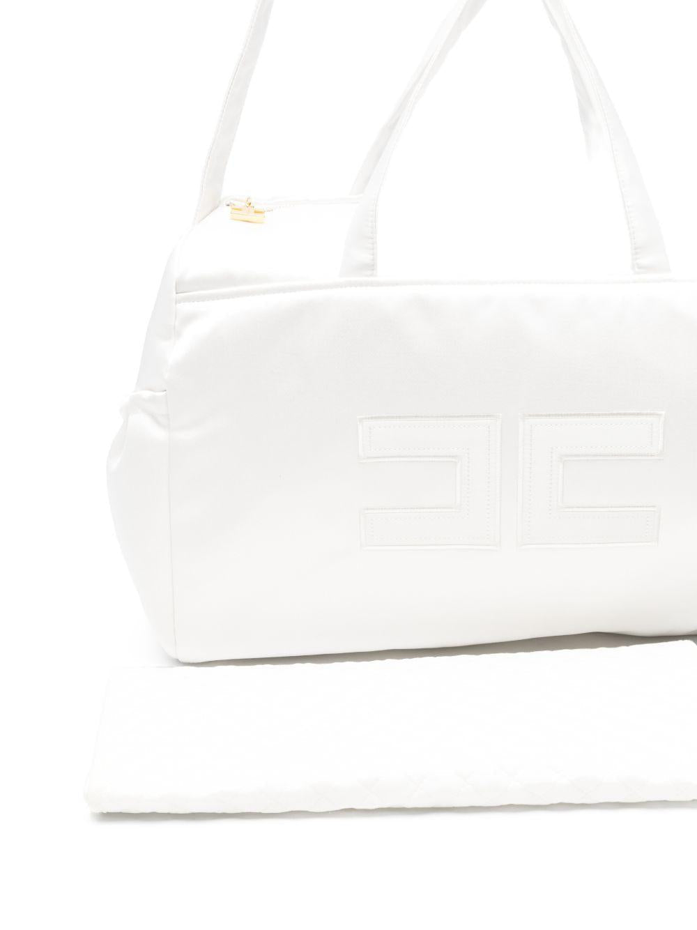 Borsa fasciatoio per neonati Elisabetta Franchi La Mia Bambina bianca con ricamo - Rubino Kids