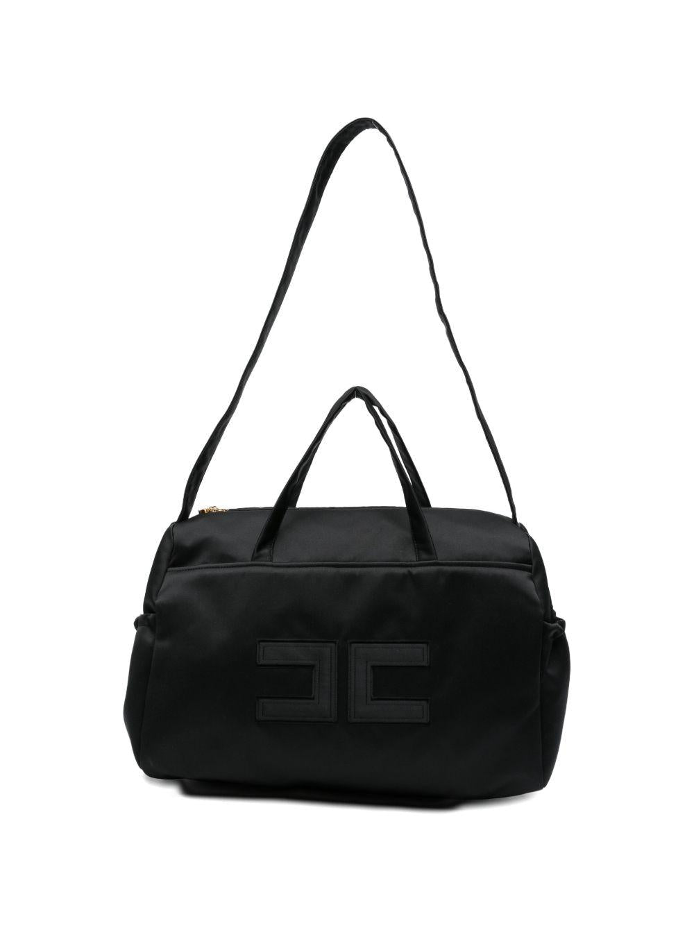 Borsa fasciatoio per neonati Elisabetta Franchi La Mia Bambina nera con ricamo - Rubino Kids