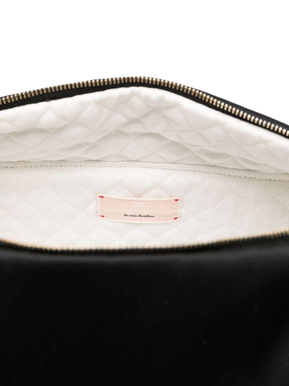Borsa fasciatoio per neonati Elisabetta Franchi La Mia Bambina nera con ricamo - Rubino Kids