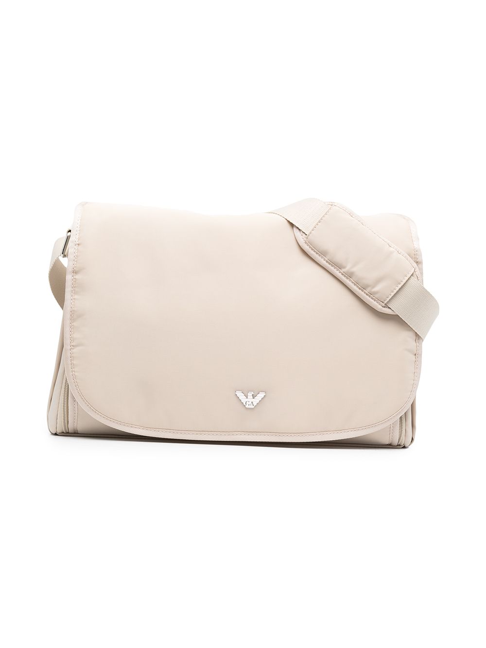 Borsa fasciatoio per neonati Emporio Armani Kids beige con logo argento - Rubino Kids