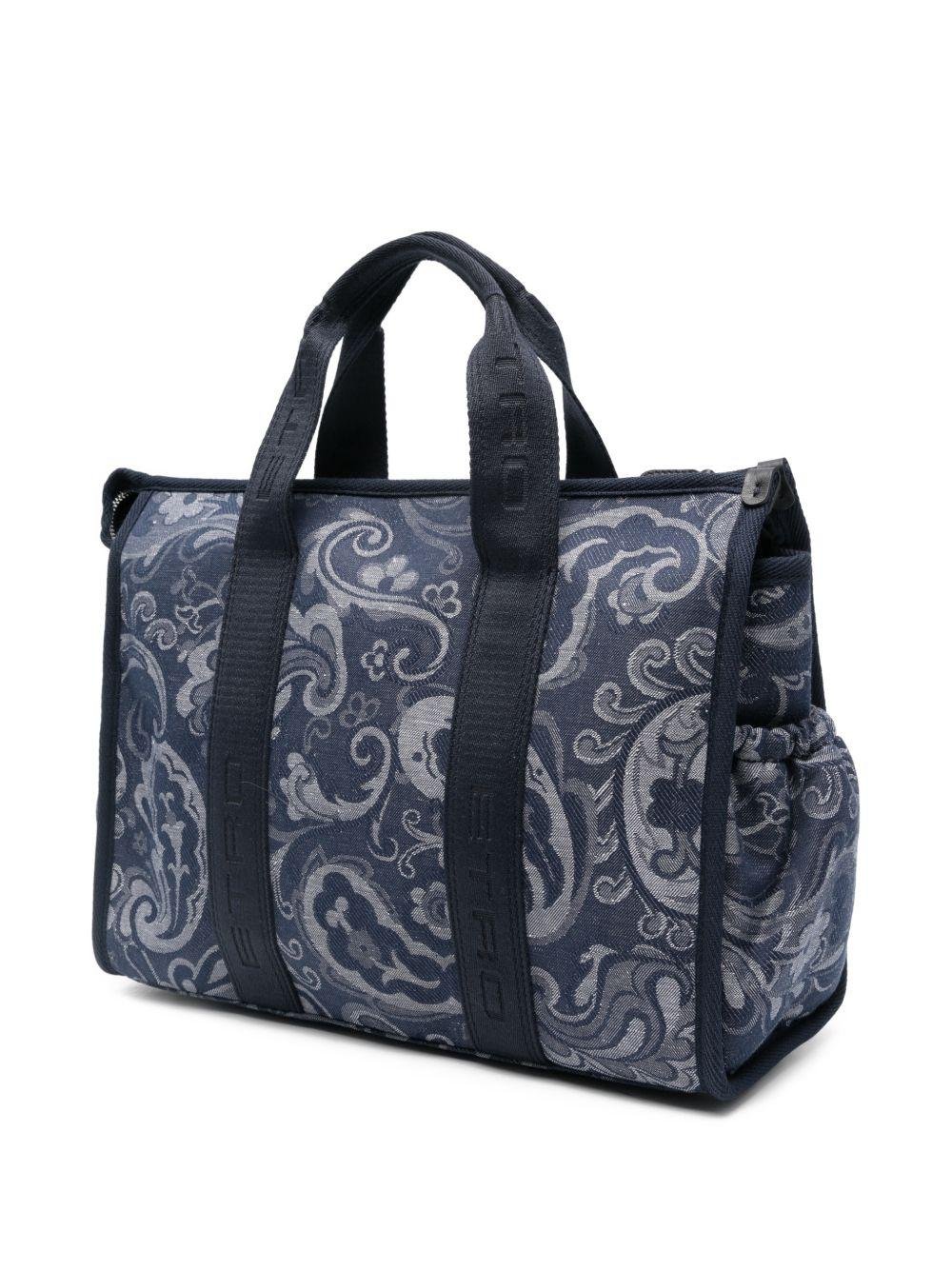 Borsa fasciatoio per neonati Etro Kids blu con stampa paisley - Rubino Kids