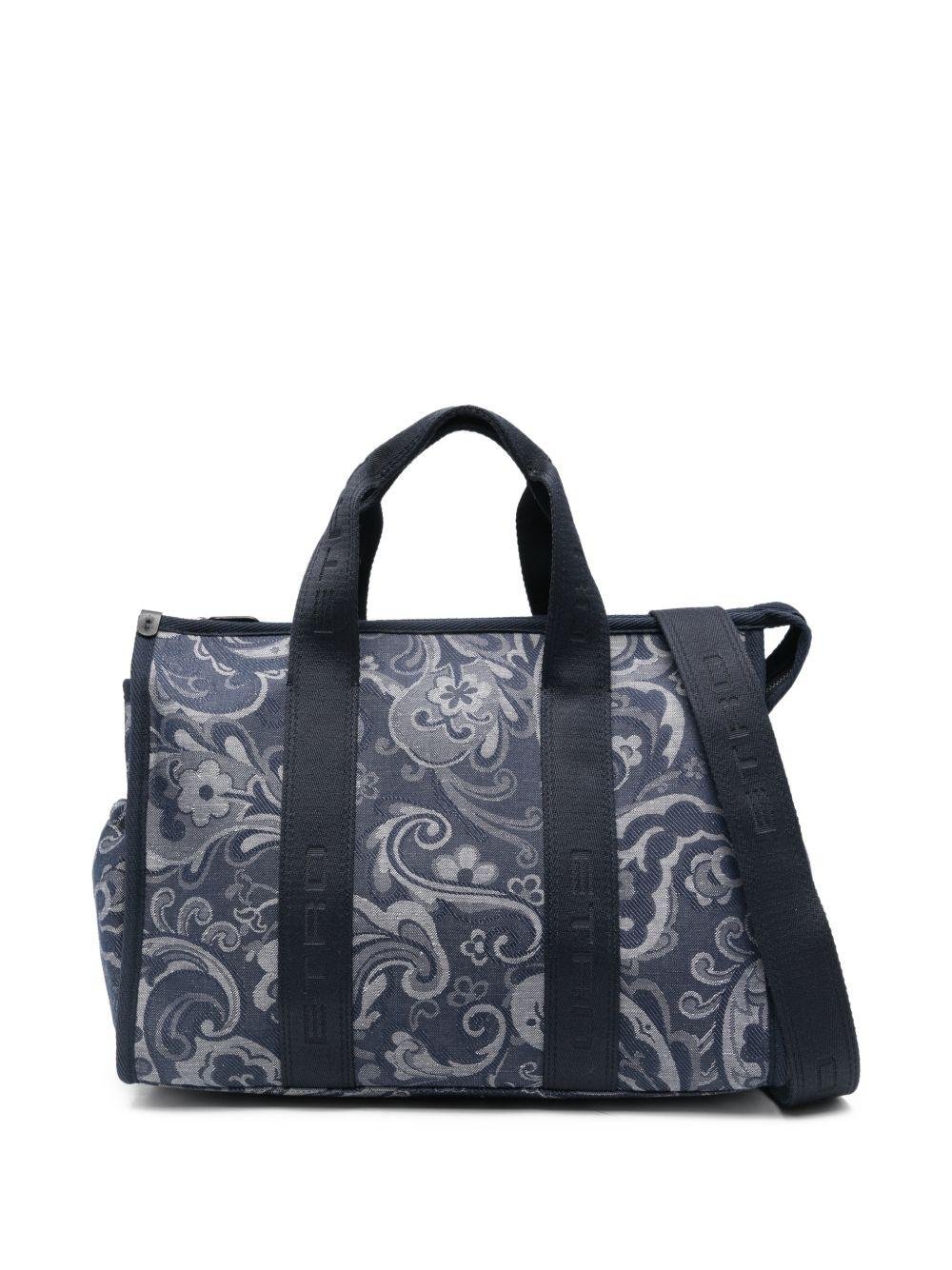 Borsa fasciatoio per neonati Etro Kids blu con stampa paisley - Rubino Kids