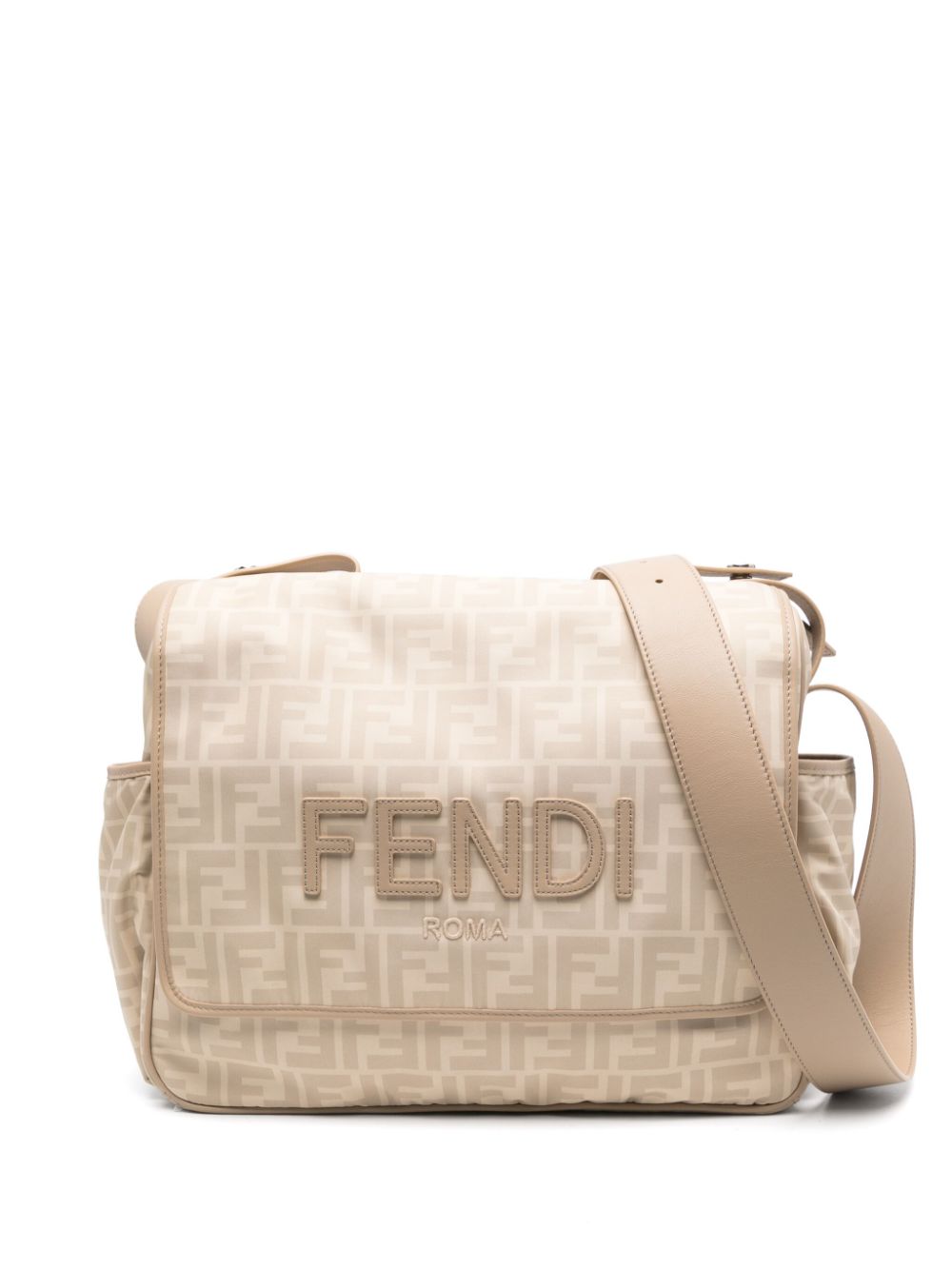 Borsa fasciatoio per neonati Fendi Kids beige con stampa FF all - over - Rubino Kids