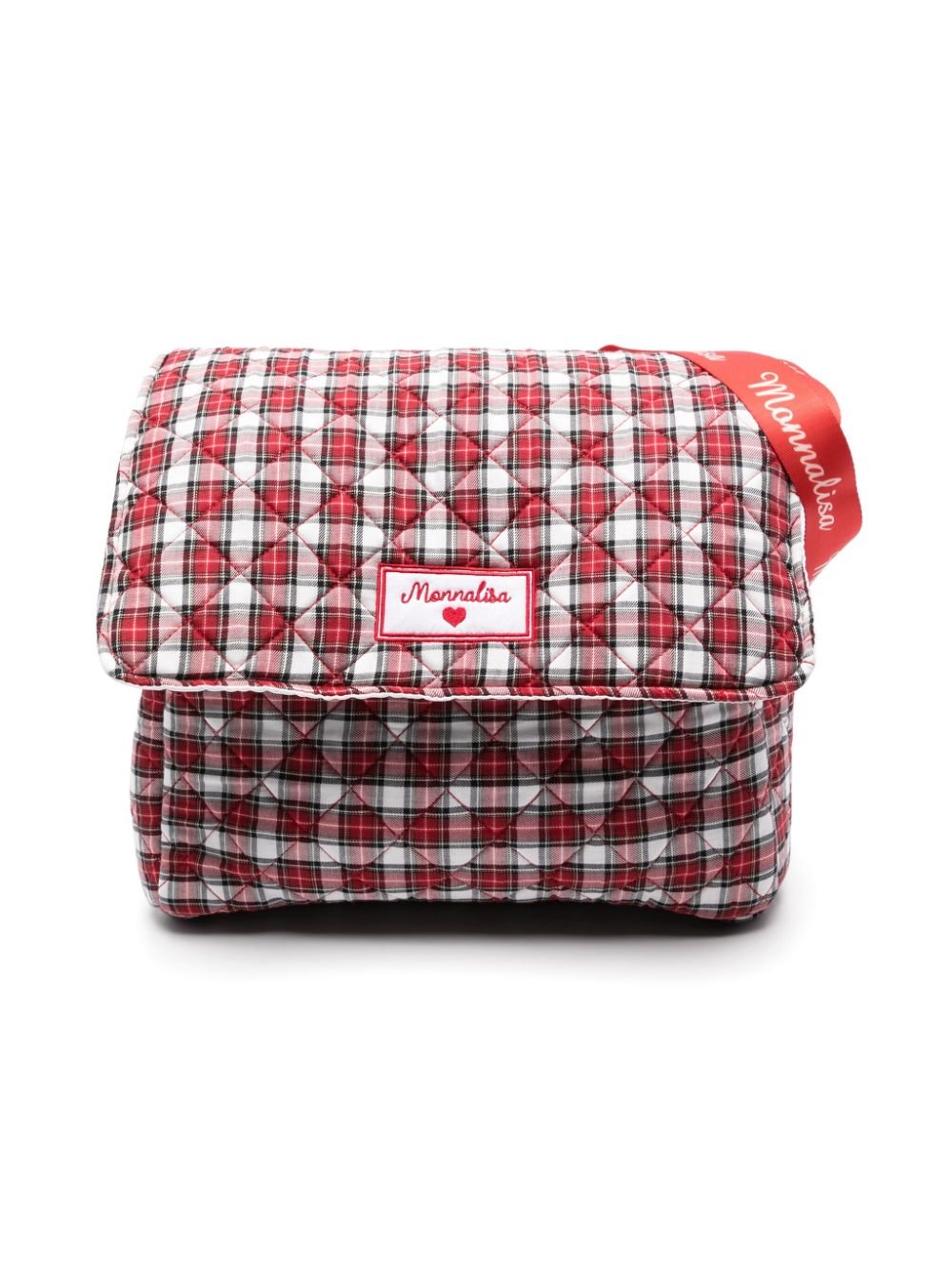 Borsa fasciatoio per neonati Monnalisa rosso con motivo a quadri tartan - Rubino Kids