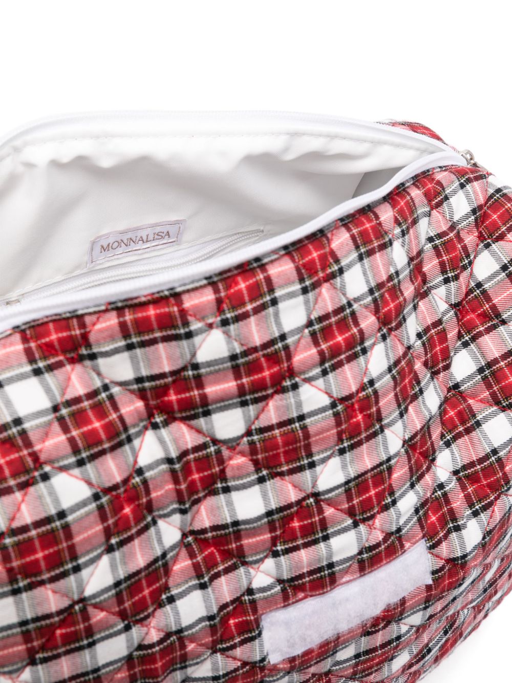 Borsa fasciatoio per neonati Monnalisa rosso con motivo a quadri tartan - Rubino Kids