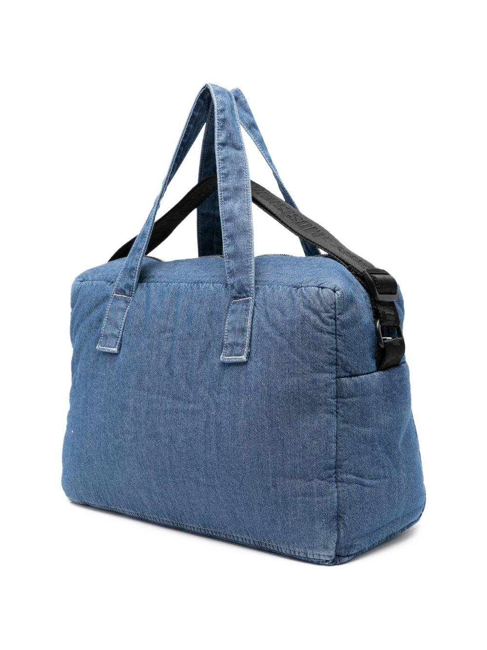 Borsa fasciatoio per neonati Moschino Kids denim con stampa orsetto sul davanti - Rubino Kids