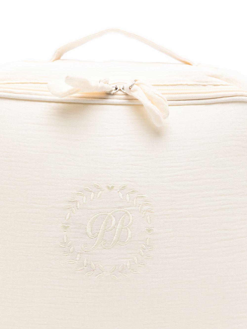 Borsa fasciatoio per neonati Petit Bateau beige con logo ricamato - Rubino Kids