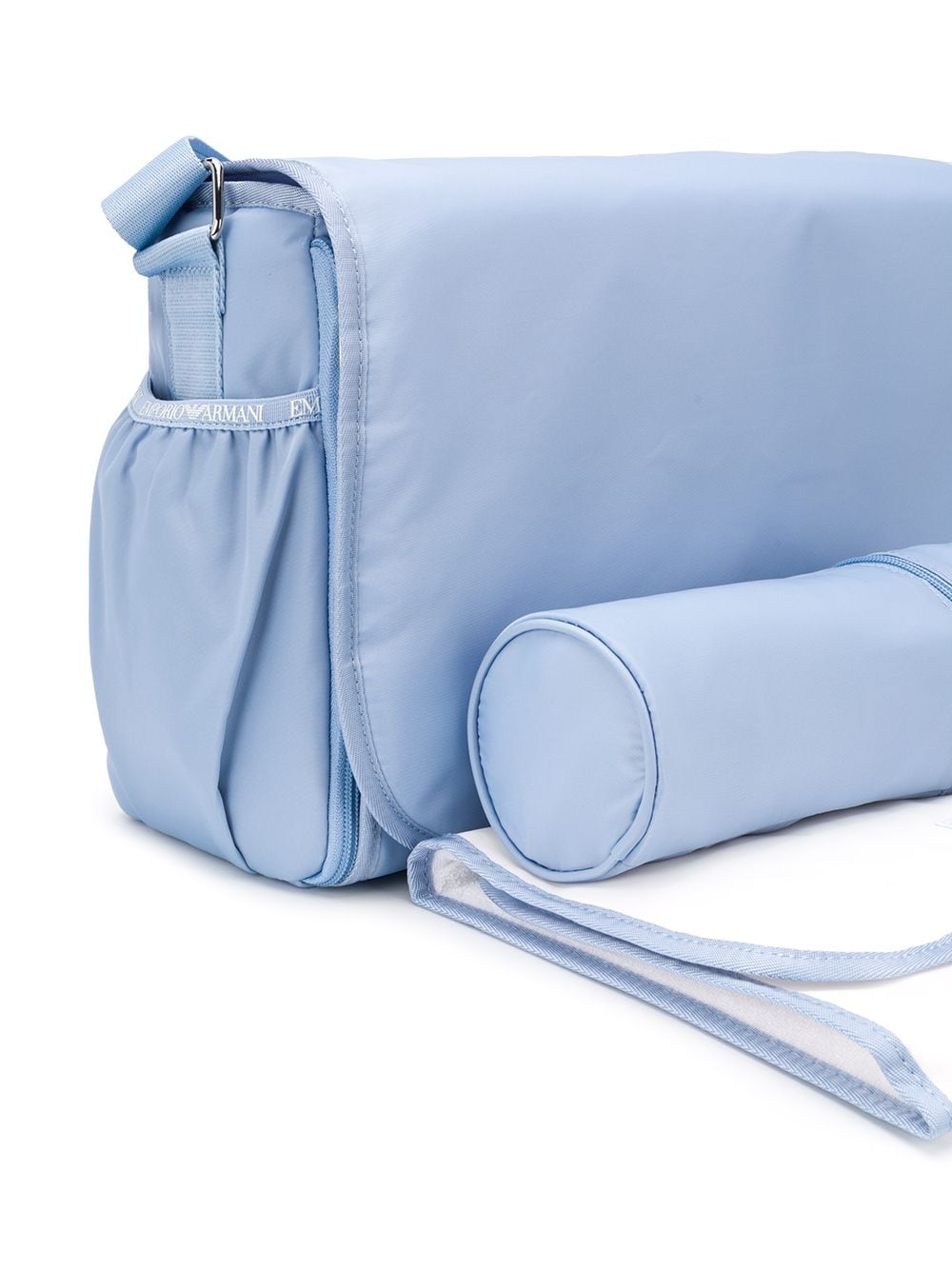 Borsa fasciatoio per neonato Emporio Armani Kids azzurro con applicazione logo - Rubino Kids