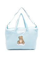 Borsa fasciatoio per neonato Moschino Kids azzura con applicazione orsetto - Rubino Kids