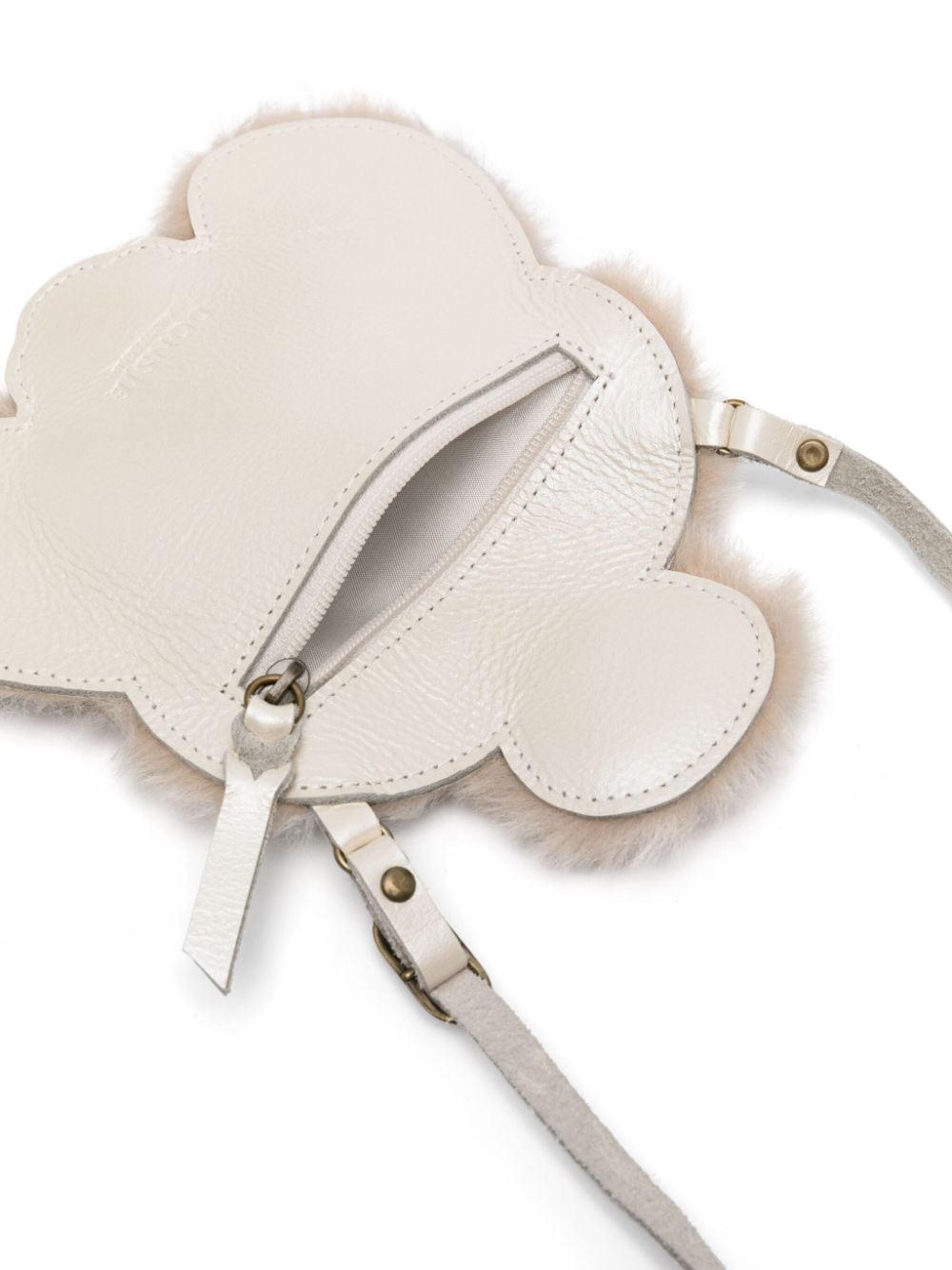 Borsa per bambina Donsje Britta beige con pelliccia - Rubino Kids