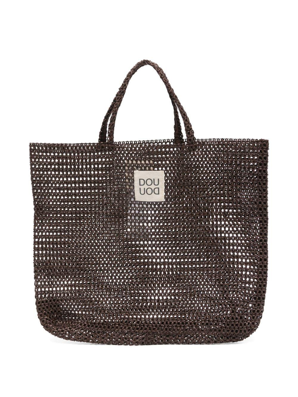 Borsa per bambina Douuod Kids marrone con texture intrecciata - Rubino Kids