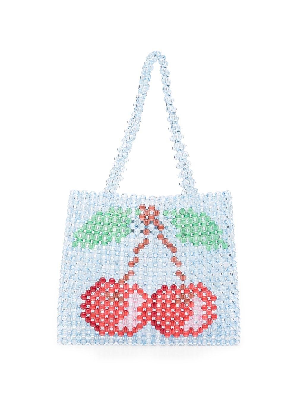 Borsa per bambina Konges Slojd azzurra con perline di cilegio - Rubino Kids