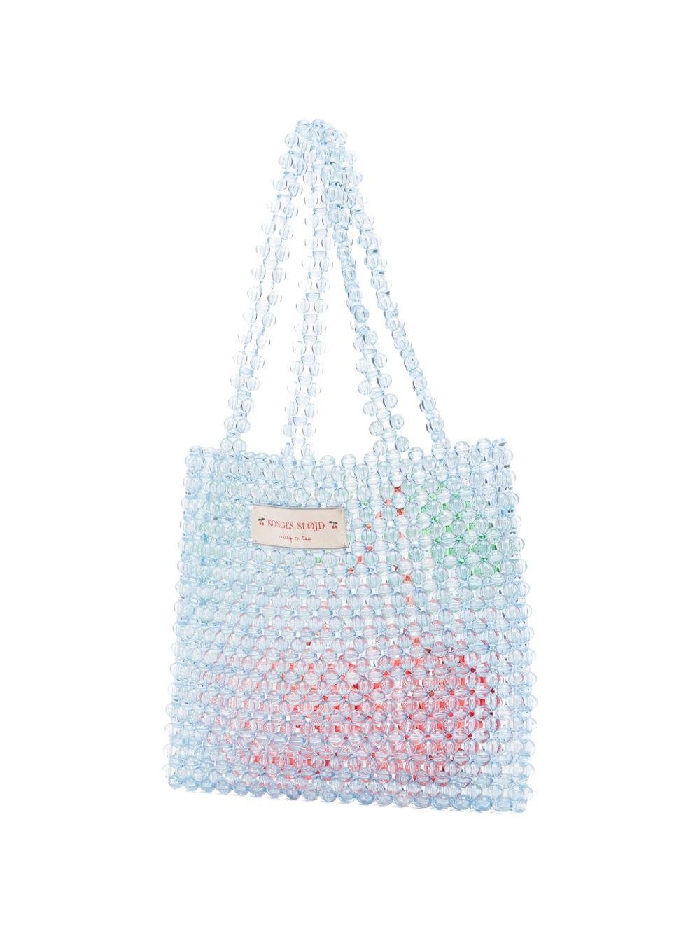 Borsa per bambina Konges Slojd azzurra con perline di cilegio - Rubino Kids