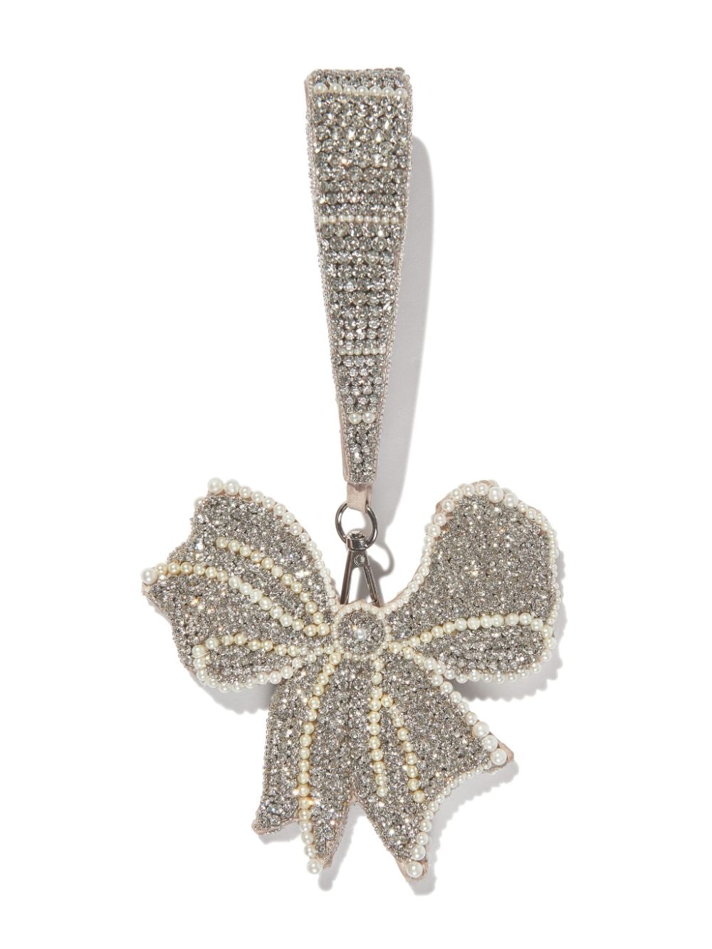 Borsa per bambina Maison Ava Bow argento con perline e strass - Rubino Kids