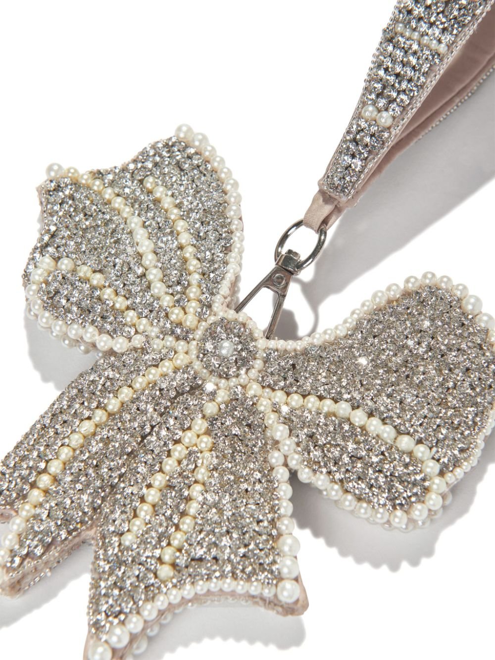 Borsa per bambina Maison Ava Bow argento con perline e strass - Rubino Kids