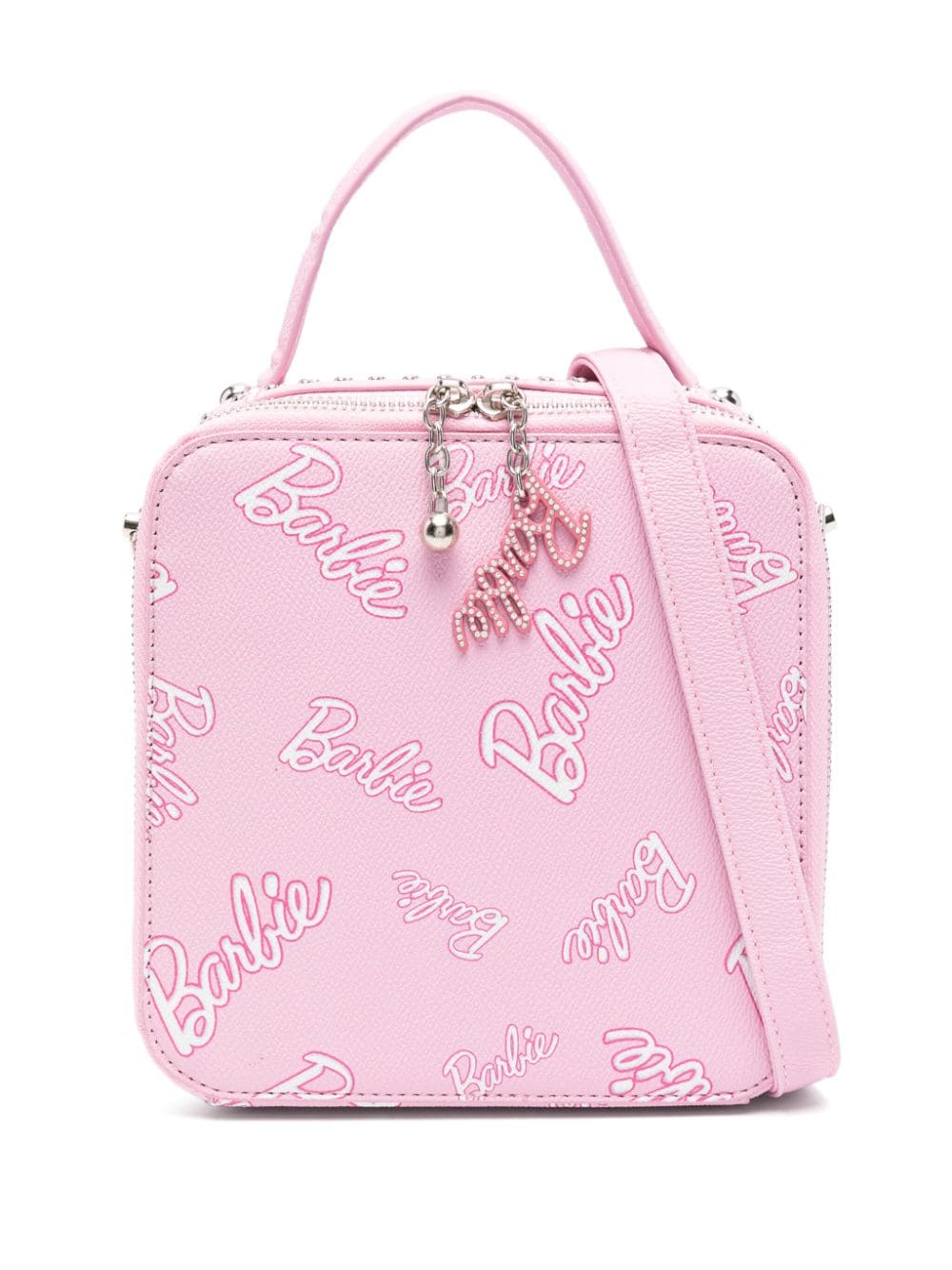 Borsa per bambina Monnalisa x Barbie rosa con stampa all - over - Rubino Kids