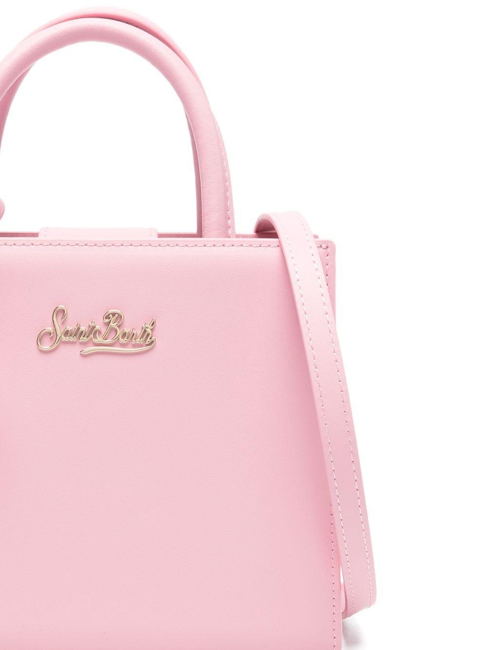 Borsa Shop mini MC2 Saint Barth rosa con targhetta logo metallica sul fronte - Rubino Kids