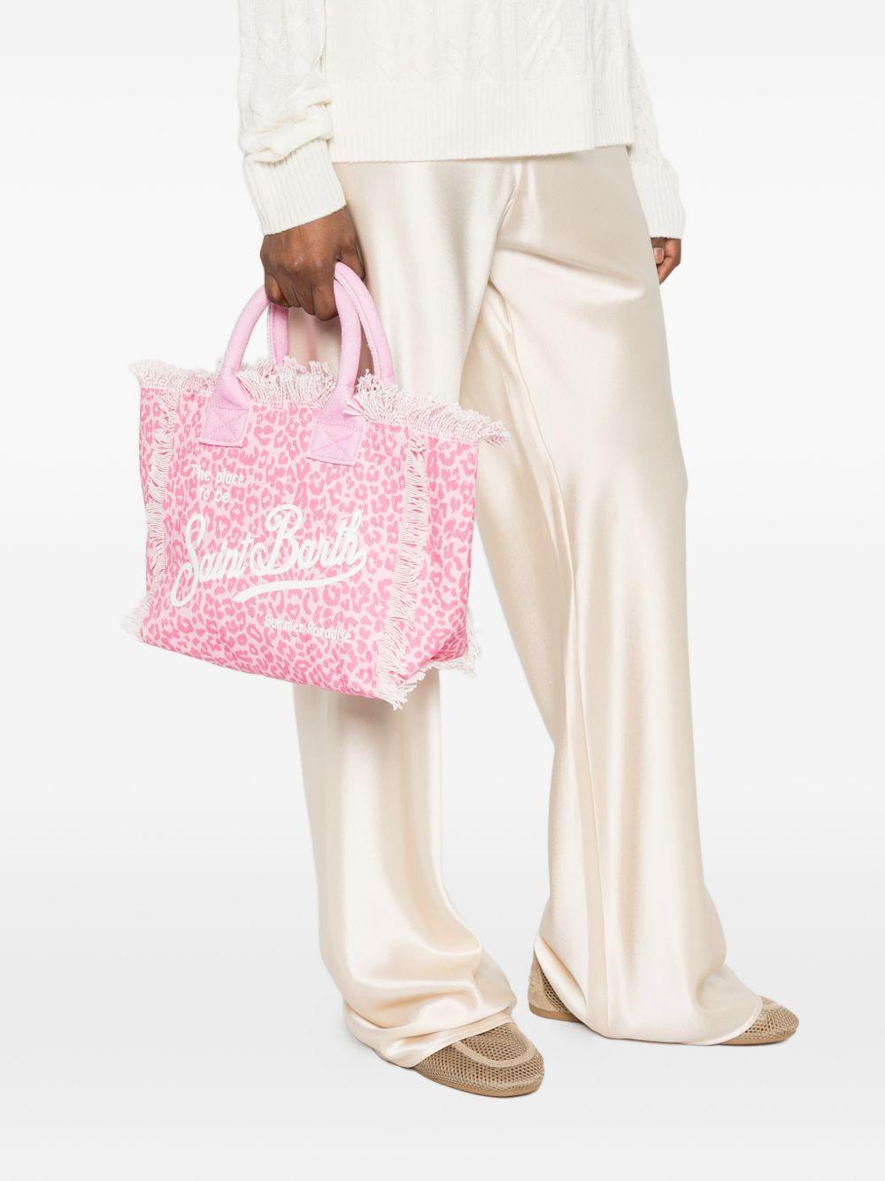Borsa tote Colette MC2 Saint Barth animalier con dettaglio frange - Rubino Kids