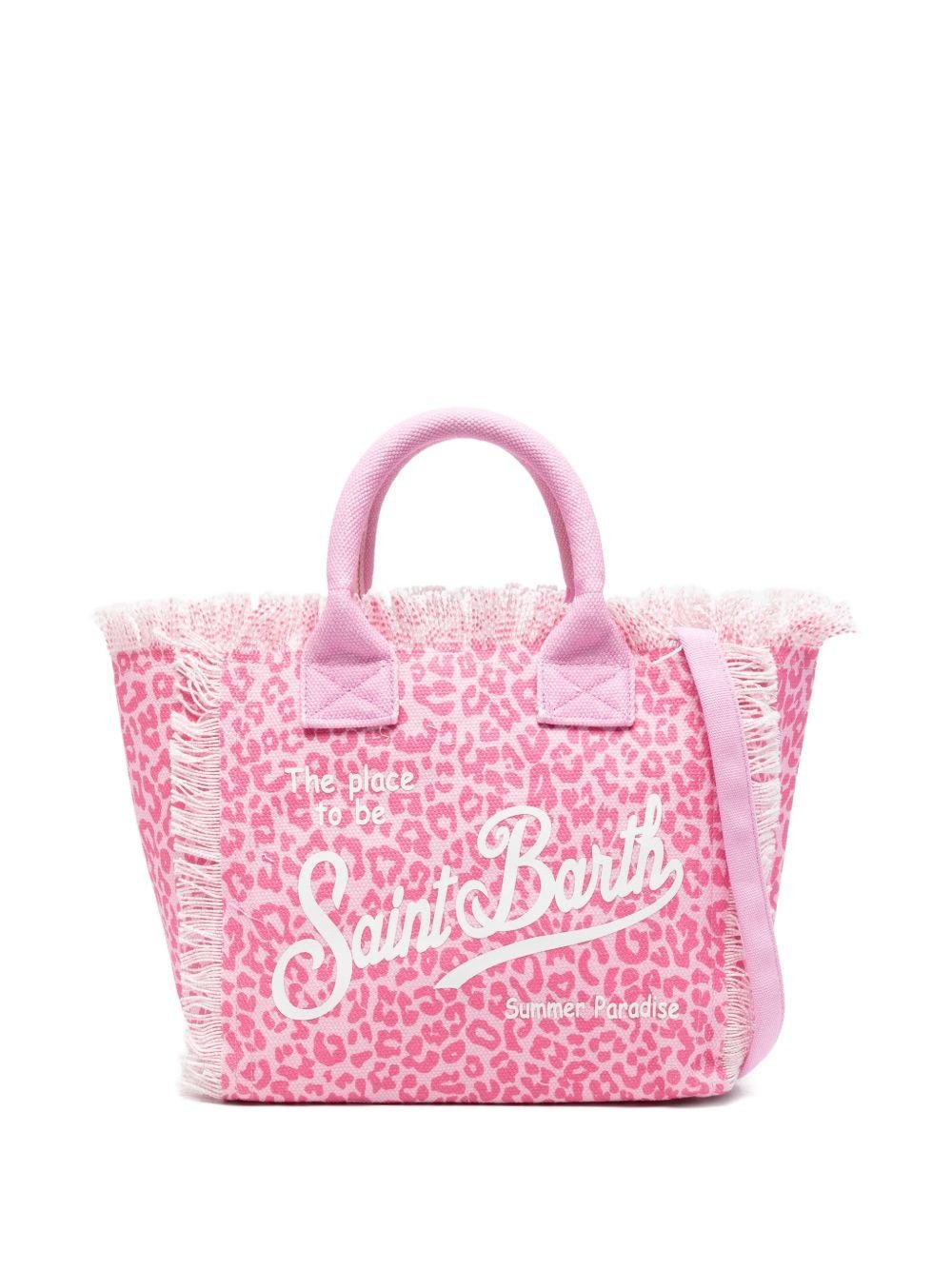 Borsa tote Colette MC2 Saint Barth animalier con dettaglio frange - Rubino Kids