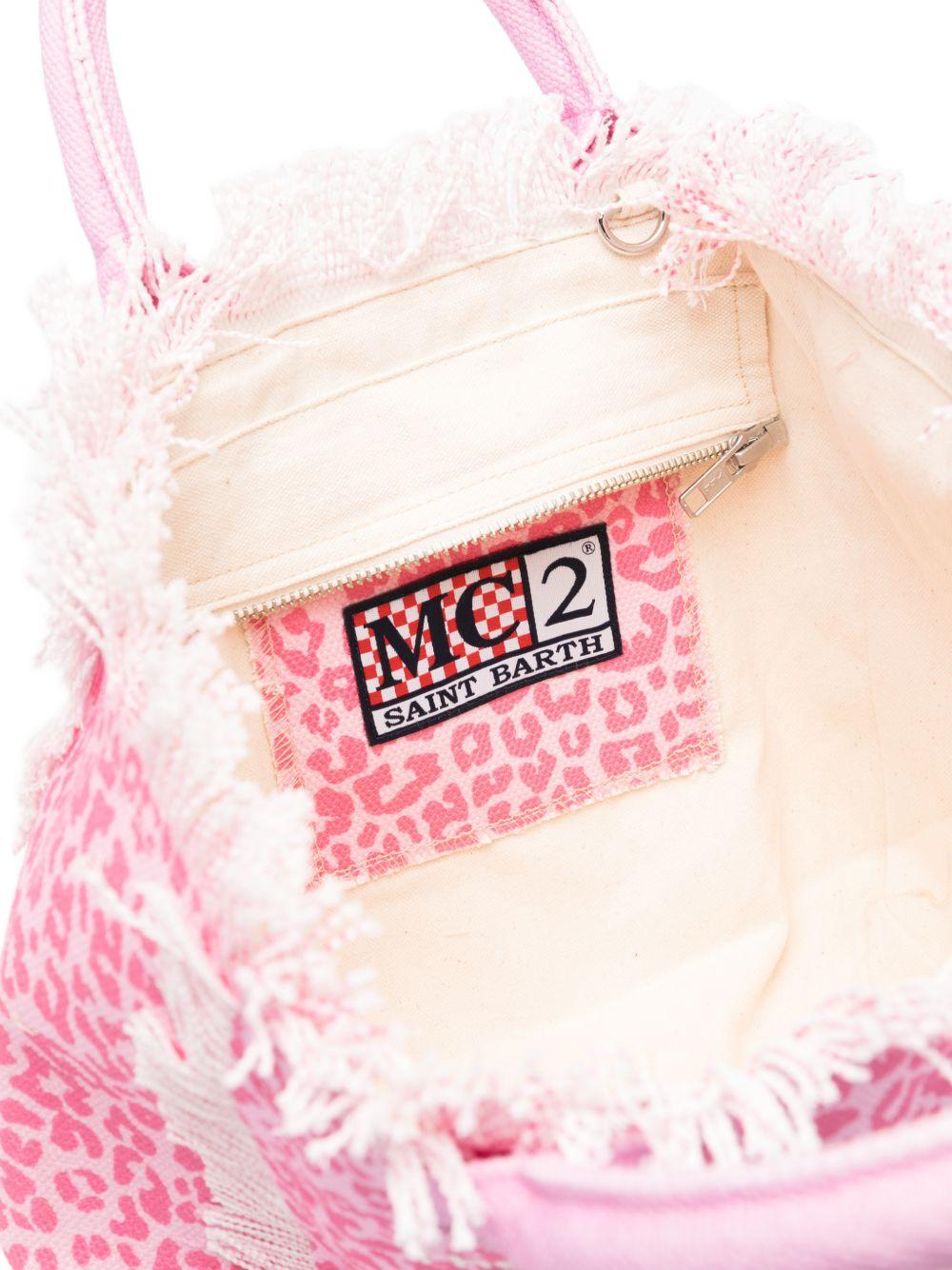 Borsa tote Colette MC2 Saint Barth animalier con dettaglio frange - Rubino Kids