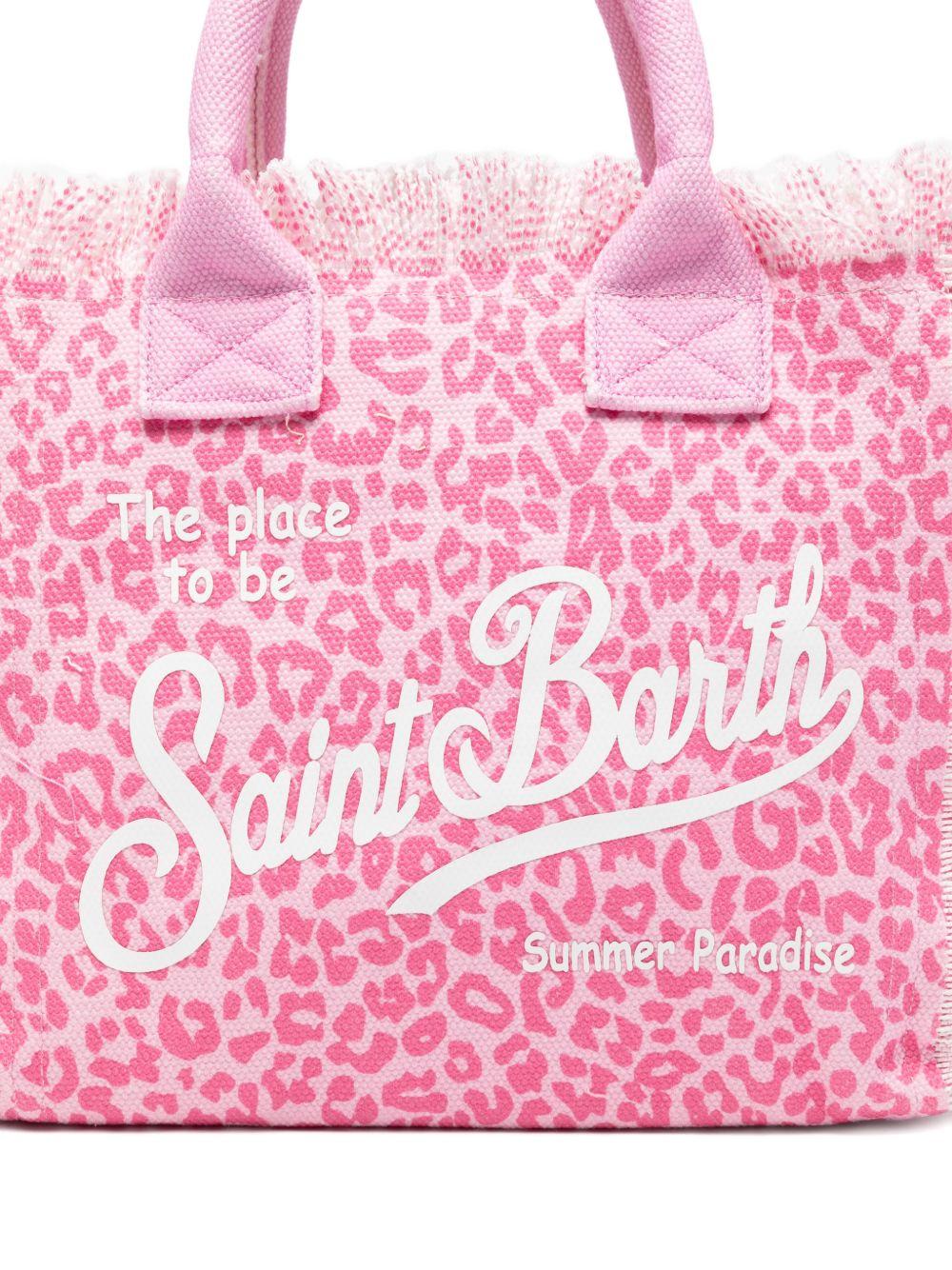 Borsa tote Colette MC2 Saint Barth animalier con dettaglio frange - Rubino Kids