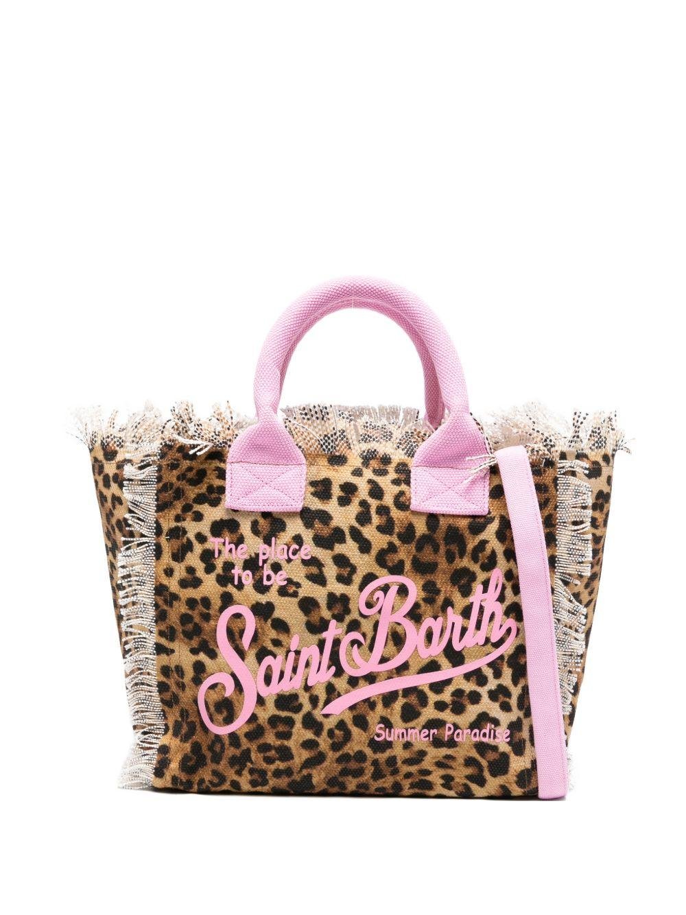 Borsa tote Colette MC2 Saint Barth animalier con manici rosa - Rubino Kids