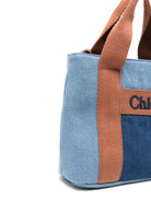 Borsa tote con logo per bambina Chloé Kids blu con scomparto unico - Rubino Kids