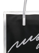 Borsa tote con stampa per bambina MSGM Kids nera con due manici piatti - Rubino Kids