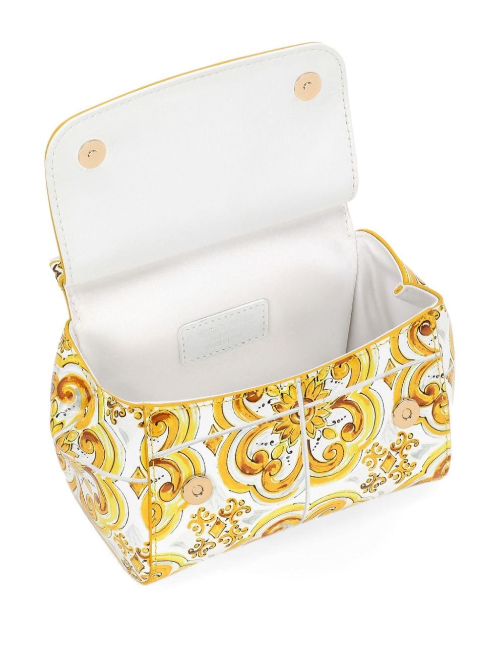 Borsa tote per bambina Dolce & Gabbana Kids con stampa Maioliche Siciliane - Rubino Kids